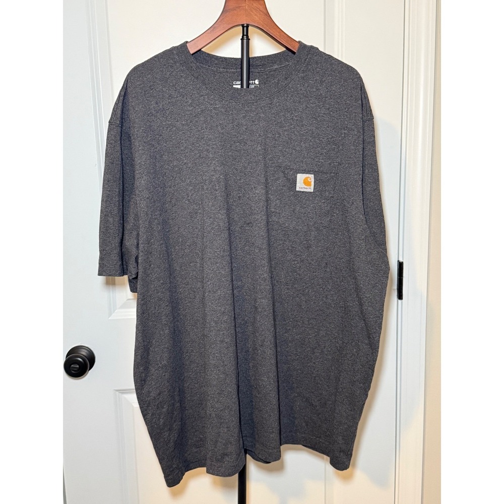 Carhartt Mens 2XL Loose Fit T-Shirt Heather Charcoal Gray Short Sleeve Casual